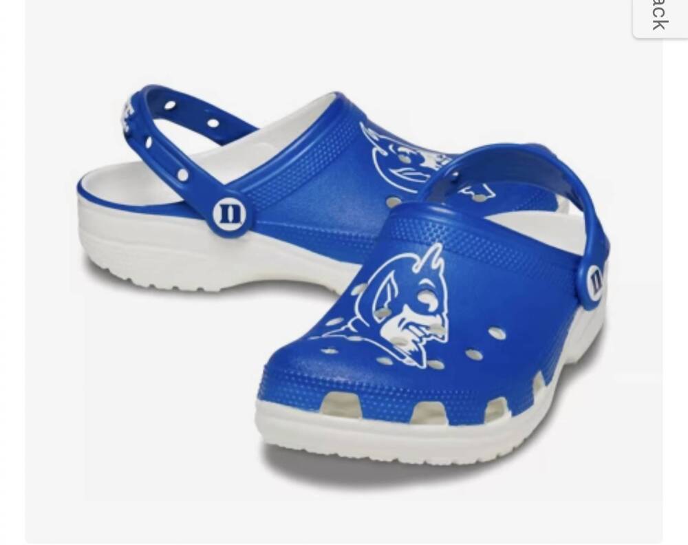 NEW CROCS unisex duke univ classic clog in white